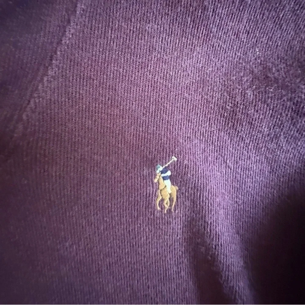 Polo Ralph Lauren Estate Rib Shawl-Collar Sweater Cotton Pullover Size L Maroon